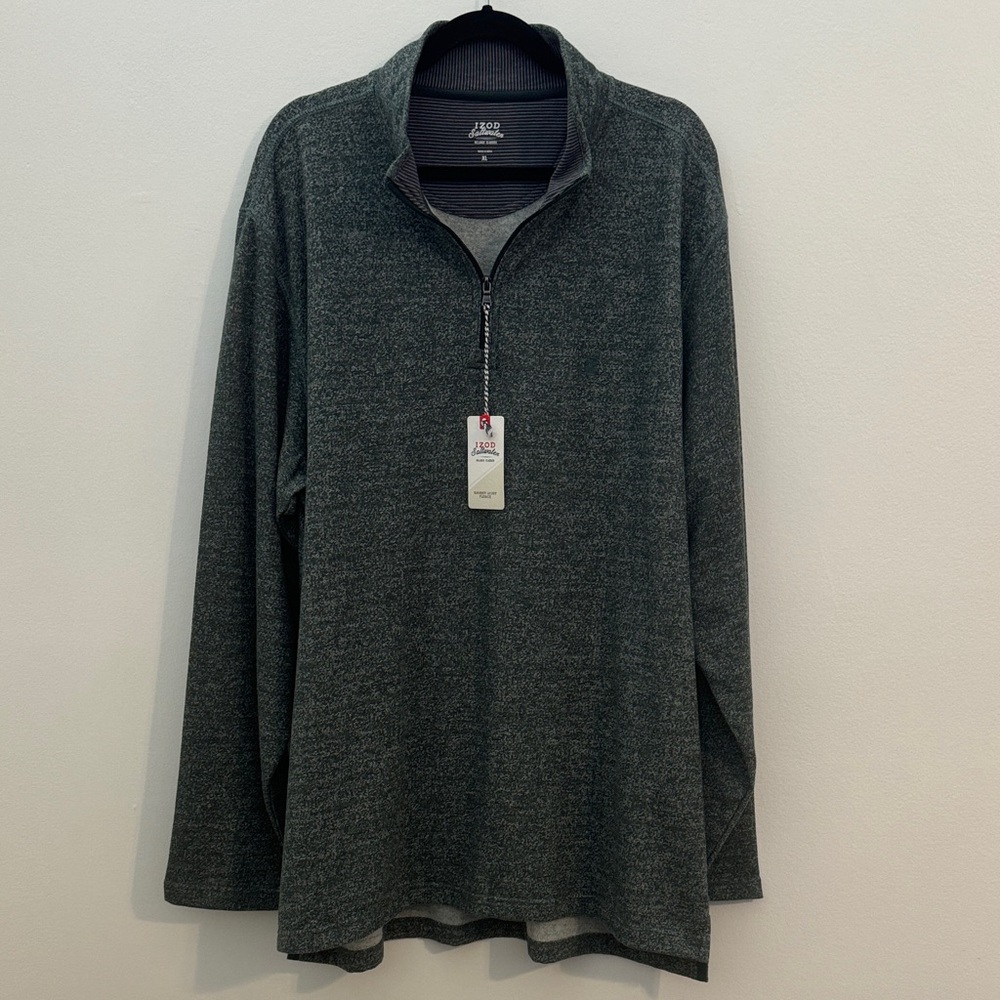 NWT Izod Saltwater Men’s Quarter Zip Pullover Sweatshirt - Size XL